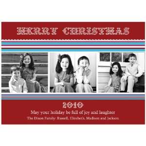  Dandy Stripes Christmas Photo Card   Set of 25 Health 