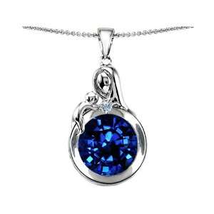 Original Star K(tm) Loving Mother With Child Family Large Pendant With 