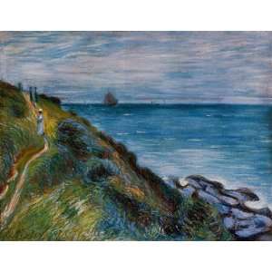  Oil Painting On the Cliffs, Langland Bay, Wales Alfred 