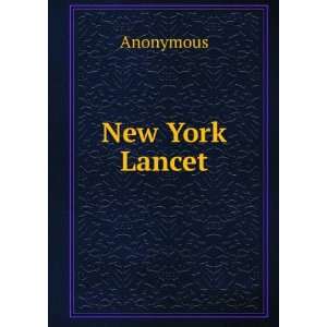  New York Lancet Anonymous Books