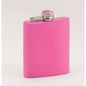  Glossy Pink Flask for Women with Crystal Flask