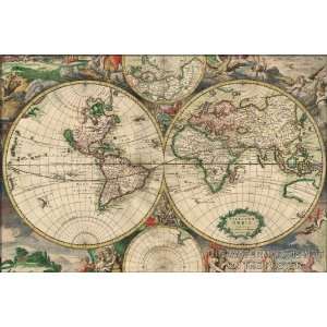 World Map 1689, by Van Schagen   24x36 Poster