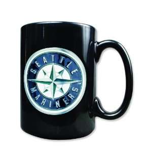 MLB Seattle Mariners 15oz Black Ceramic Coffee Mug  