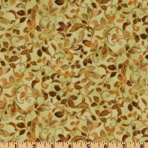  44 Wide La Scala Vines Vintage/Mint Fabric By The Yard 