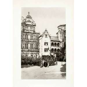  1899 Photogravure Heidelberg Castle Germany Gothic Renaissance 