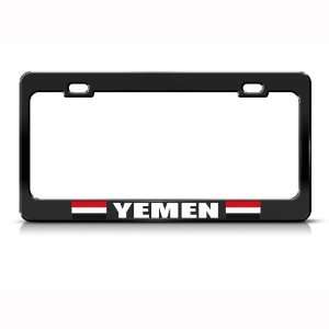 Yemen Flag Black Country Metal license plate frame Tag Holder