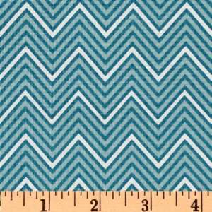  44 Wide Annette Tatum Boho Chevron Sea Blue Fabric By 