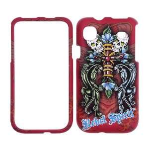 959v Galaxy S 4G 4 G Red with Cross Double Skulls Panther Animal 