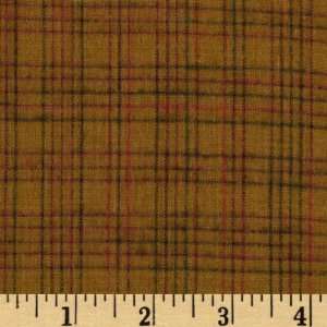  44 Wide Peppermint & Hollyberry Plaid Gold Fabric By The 