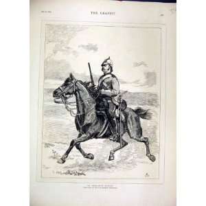  Dragoon Scout 1875 Horse Soldier Antique Sketch