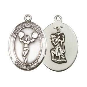  St. Christopher Cheerleading Large Sterling Silver Medal Jewelry