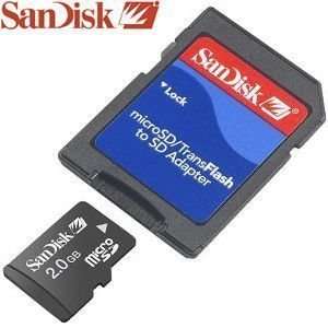  MicroSD Memory Card w/SD Adapter 2GB (SanDisk)