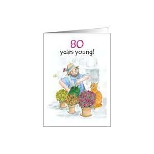 80th Birthday Card for a Man   Jolly Gardener Card Toys & Games