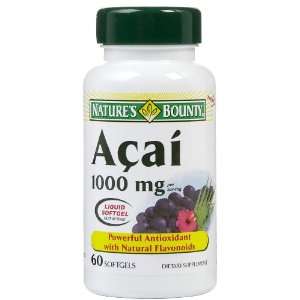  Natures Bounty Acai 1,000 mg Softgels Health & Personal 