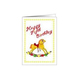  Happy Fifth Birthday Rocking Horse Card Toys & Games