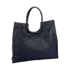 Embassy Hand Sewn Pebble Grain Genuine Leather Shopping Bag Features 