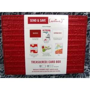 Hallmark Red RDG2015 Treasured Card Box with 12 Greeting Cards