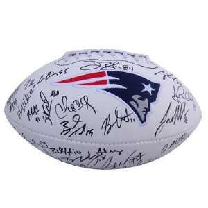  2010 New England Patriots Team Signed Logo Football GAI 