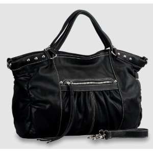 New Women Handbags Purses Fuax Leather Two Carry Fahion Large Black 
