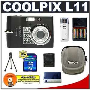  Nikon Coolpix L11 6.0 Megapixel Digital Camera (Black 