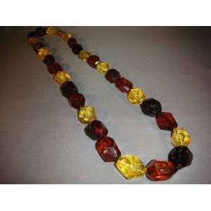  Amber Beaded Necklace with Sterling Silver