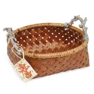  Mud Pie Gifts 10489 Basket with Metal Coral Handles 