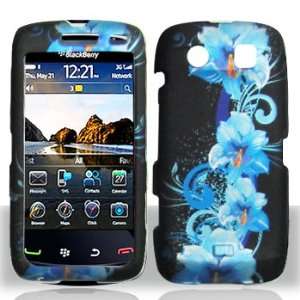 For Verizon Blackberry Torch 9850 9860 Accessory   Blue Flower Design 