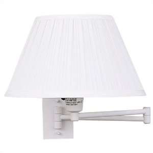  Living Well 7003WH White Swing Arm Wall Lamp with Mushroom 