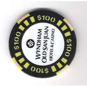  $100 Wyndham Old San Juan Obsolete Casino Chip
