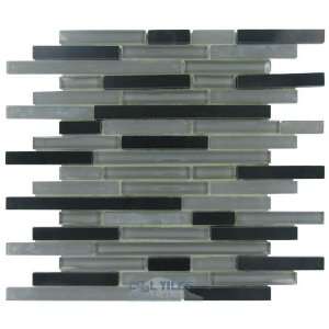  Impact  staggered glass mosaic tile in nocturne