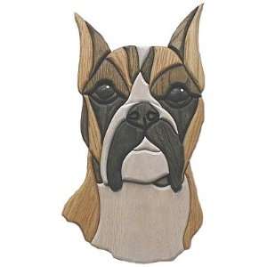  Boxer Cropped Ear Wooden Dog Plaque