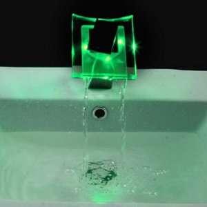  Temperature Sensor RGB Color Waterfall LED Water Faucet Tap Home