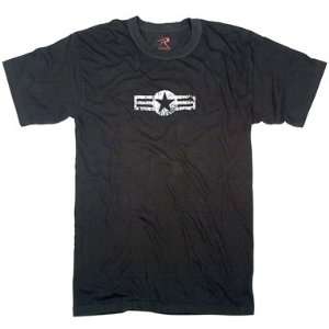  66651 Vintage Air Corp Star Black T shirt, Poly cotton 