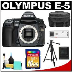  Olympus E 5 Digital SLR Camera Body with 16GB Card + Case + Tripod 