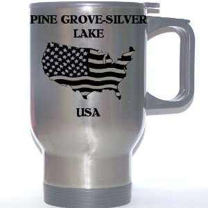 US Flag   Pine Grove Silver Lake, California (CA) Stainless Steel Mug
