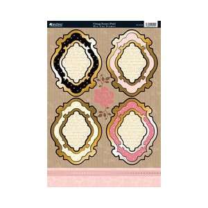 Shabby Chic Die Cut Punch Out Sheet Vintage Frame Pink 