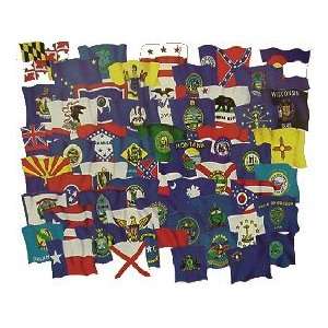  50 State Flag Set Nylon 12 in. x 18 in. Patio, Lawn 