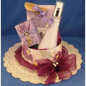 Lavender Bath Hat Box Gift Grocery & Gourmet Food