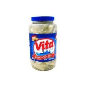 Vita Herring Party Snacks in Wine Sauce 32 oz (pack of 6)  