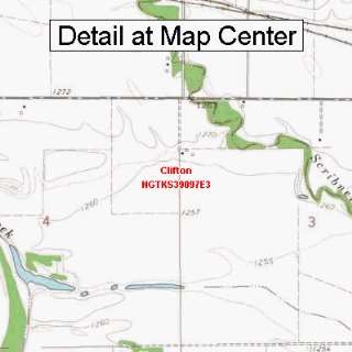 USGS Topographic Quadrangle Map   Clifton, Kansas (Folded/Waterproof)