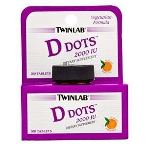    Twinlab D Dots 2000IU Tangerine 100 Tablets