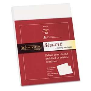  Southworth RF6Q   25% Cotton Resume Envelopes, 9 x 12, 25 