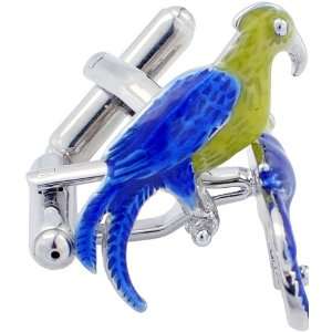  Macaw Parrot Cufflinks Blue and Yellow Bird Cuff links 