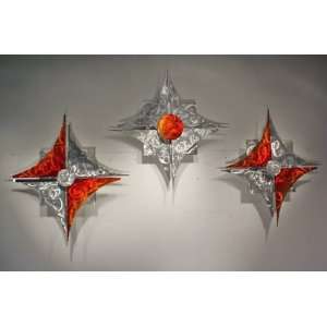  Abstract Stars, Metal Wall Art, Metal Sculptures Set of 3 