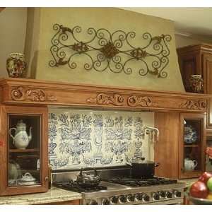   Large IRON SCROLL Wall Plaque Grille Overdoor Metal