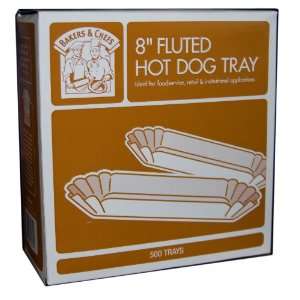 Bakers and Chefs 8 inch Fluted Hot Dog Trays 500ct.  