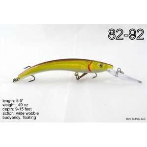   Metallic Gold Crankbait Fishing Lure for Northern Pike Sports