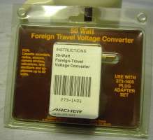 Archer 50 Watt Foreign Travel Voltage Converter NOS  