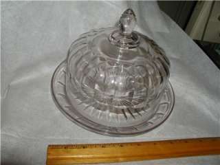 Antique Pressed Bubble Glass HUGE Depression Cake Cheese Butter Dish 
