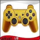   Gold Six Axis Wireless Bluetooth Controller for PS3 One Year Warranty